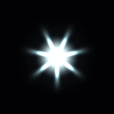 A brilliant white-cyan centre sends sharp rays into a diffuse outer glow.