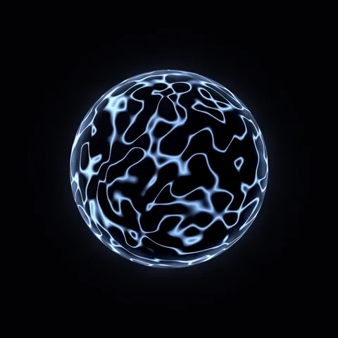 Blue-white seams form a luminous shell around dark cells.